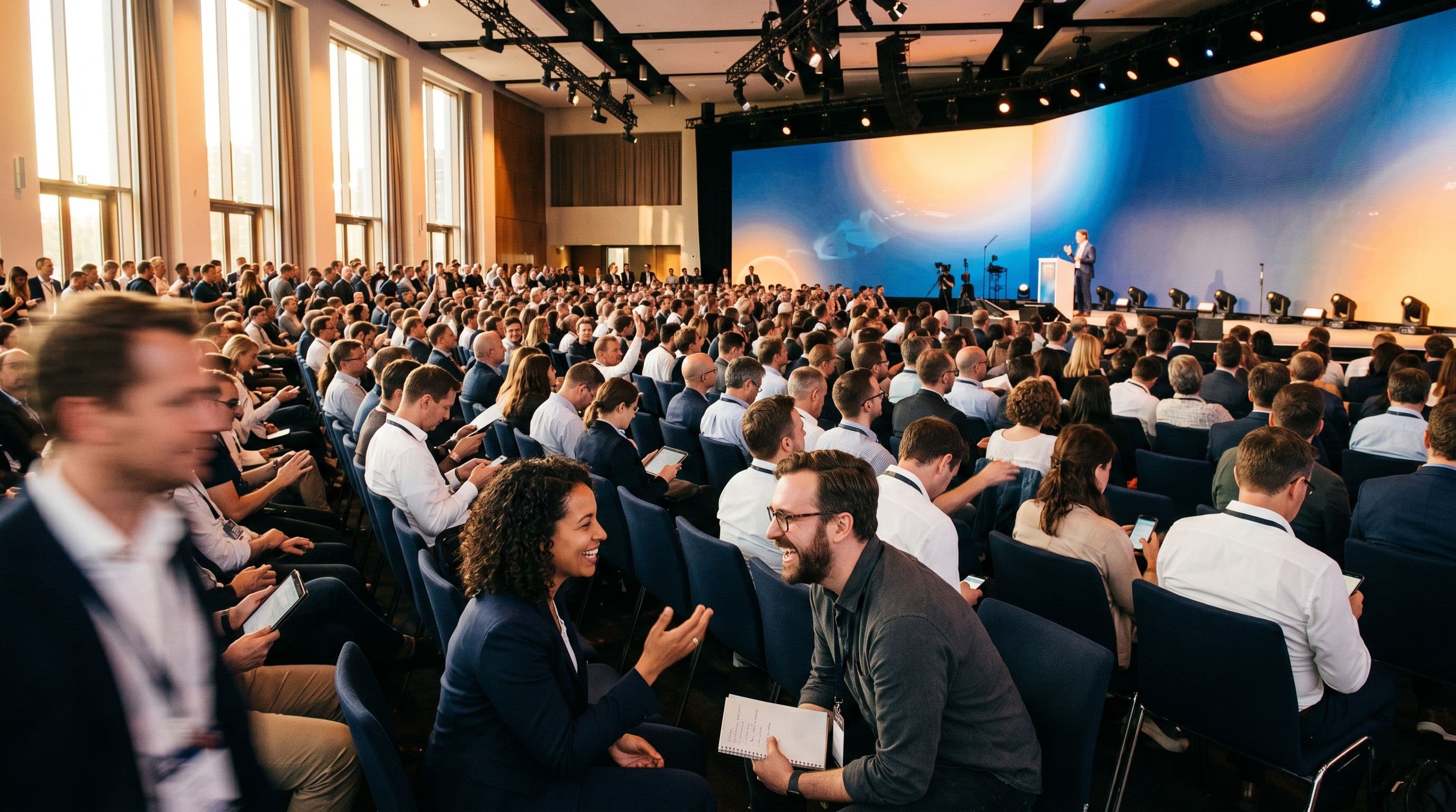 Packed conference hall with engaged attendees — strategies to reduce event no-shows in 2026