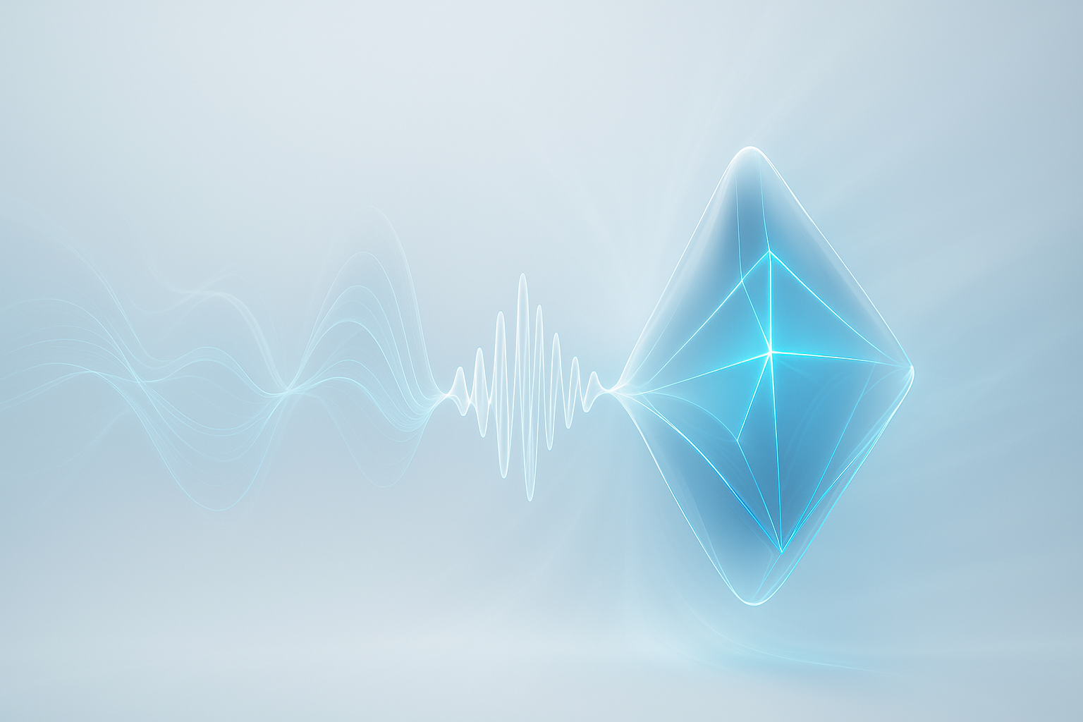 Abstract AI waveform representing intelligent communication